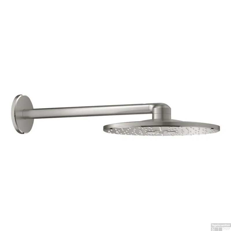 Regendoucheset GROHE Rainshower SmartActive 31 cm met Wandarm Supersteel Favoriet