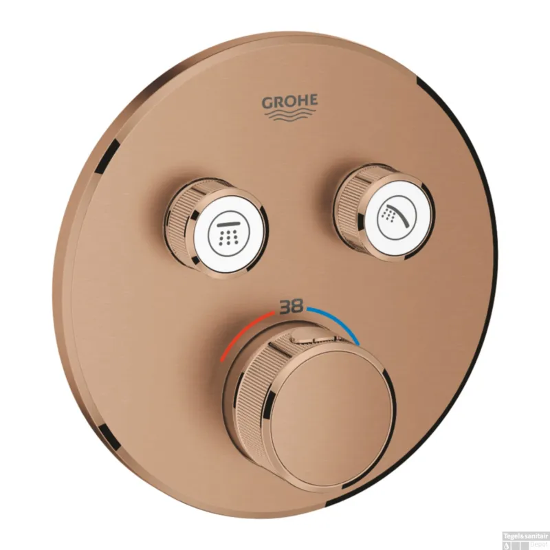 Aanbieding Thermostatische Douchekraan GROHE Grohtherm Smart Control met Omstelling Warm Sunset Geborsteld