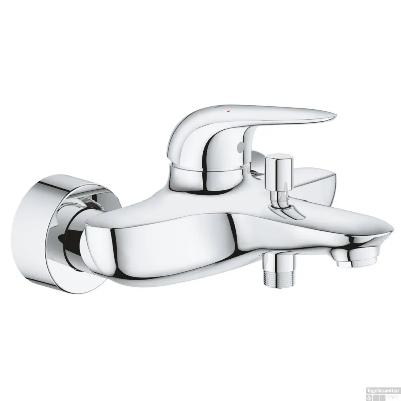Badkraan GROHE Wave New met Omstel en Koppelingen Chroom Betrouwbaar