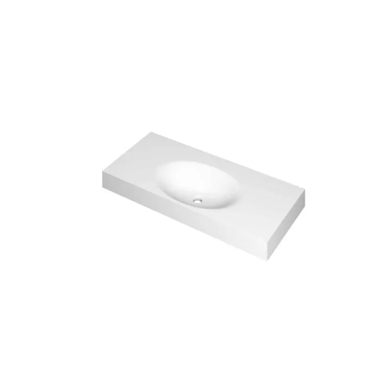 SMOOTH Wastafel in polystone | 100 x 45 x 9 wasbak midden Dagaanbieding