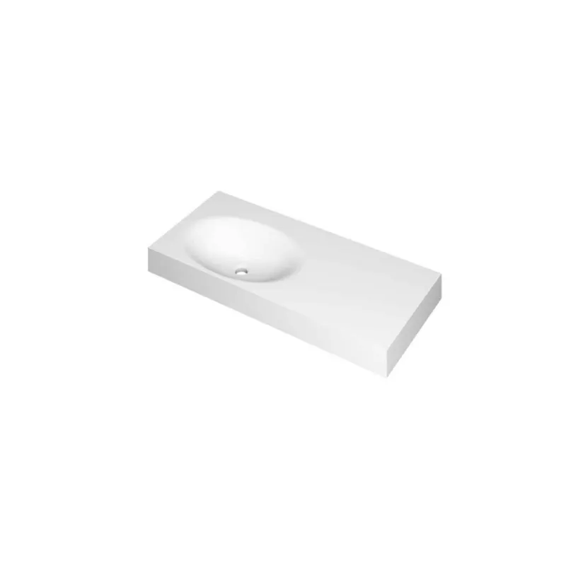 SMOOTH Wastafel in polystone | 100 x 45 x 9 wasbak links Rechtstreeks Van De Fabrikant