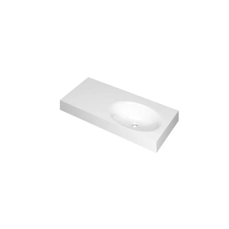 Seizoensaanbieding SMOOTH Wastafel in polystone | 100 x 45 x 9 wasbak rechts