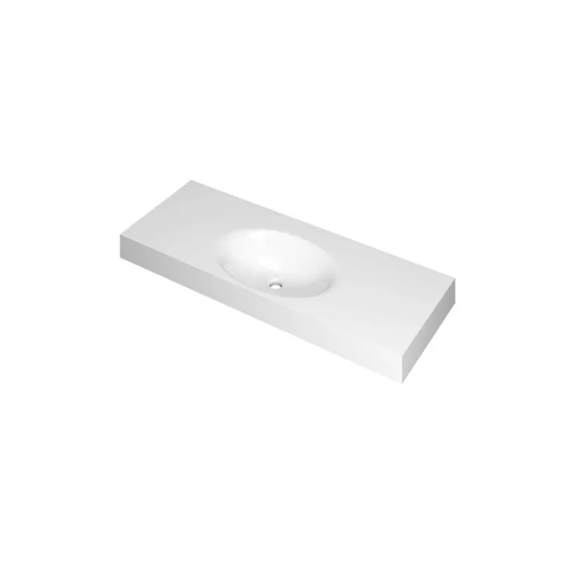 Merkproduct SMOOTH Wastafel in polystone | 120 x 45 x 9 wasbak midden