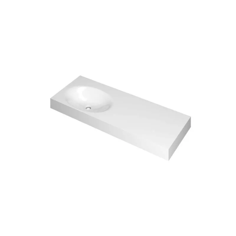 SMOOTH Wastafel in polystone | 120 x 45 x 9 wasbak links Flitsaanbieding