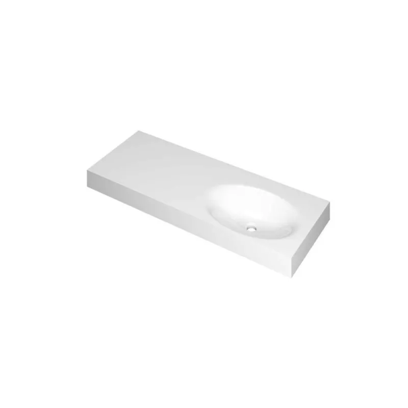 SMOOTH Wastafel in polystone | 120 x 45 x 9 wasbak rechts Laatste Kans