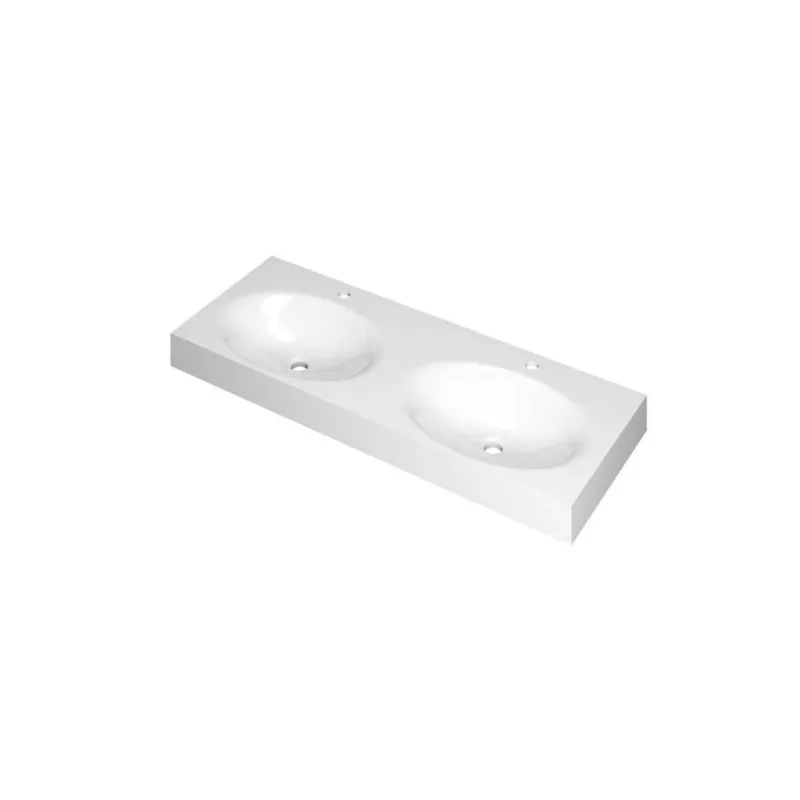 SMOOTH Wastafel in polystone | 140 x 45 x 9 wasbak dubbel Goedkoop