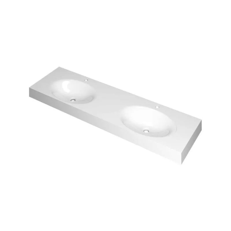 Laatste Versie SMOOTH Wastafel in polystone | 160 x 45 x 9 wasbak dubbel