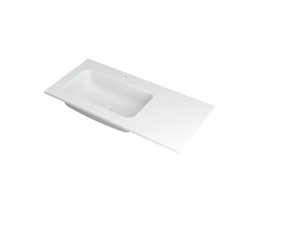 FAKTOR Wastafel in polystone | 100 x 45 x 1,5 wasbak links Premium