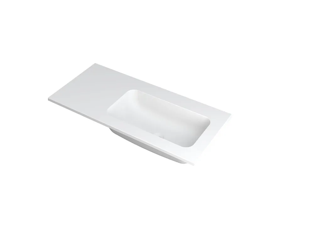 Premium FAKTOR Wastafel in polystone | 100 x 45 x 1,5 wasbak rechts
