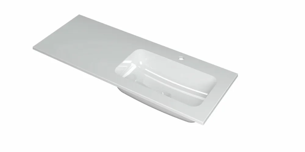Superprijs FAKTOR Wastafel in polystone | 120 x 45 x 1,5 wasbak links