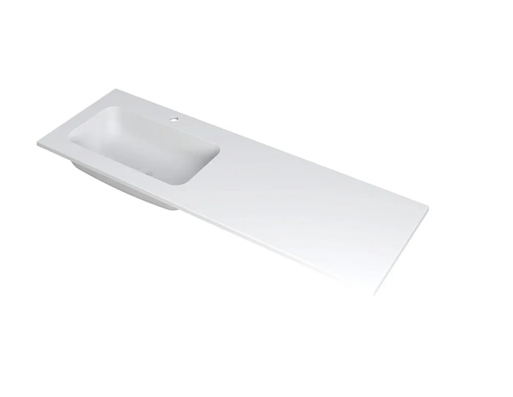 FAKTOR Wastafel in polystone | 140 x 45 x 1,5 wasbak links Populair