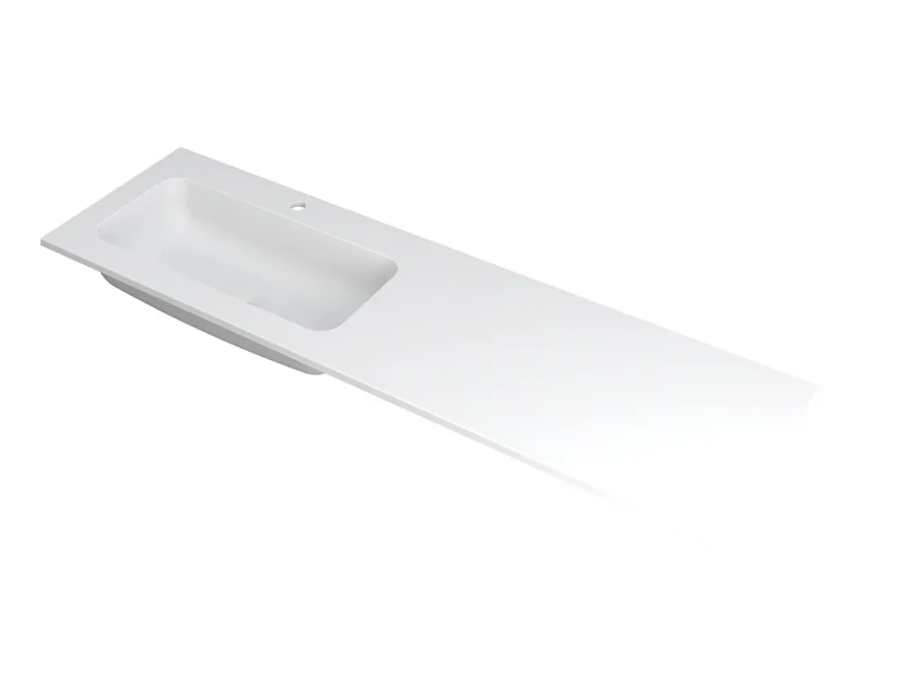 FAKTOR Wastafel in polystone | 160 x 45 x 1,5 wasbak links Rechtstreeks Van De Fabrikant