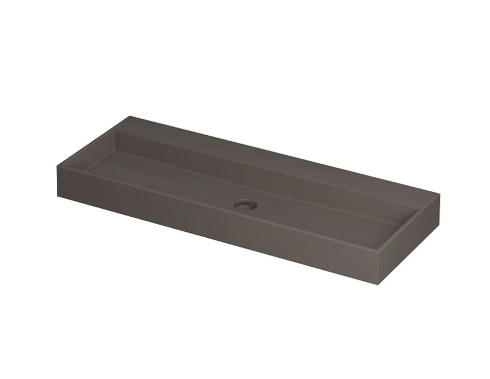 Stijlvolle wastafel 120 cm met clickplug en verdekt overloop Actieprijs