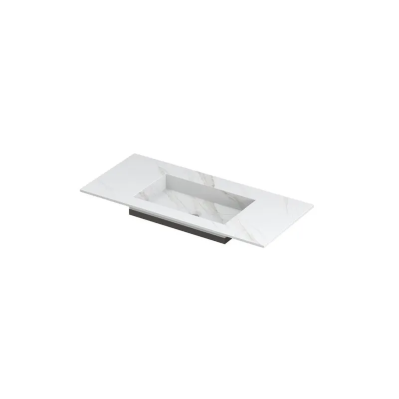POST Wastafel met enkele wasbak in keramische slab met schuinaflopende envelop bodem | 100 x 45 x 1 wasbak rechts Shop Nu