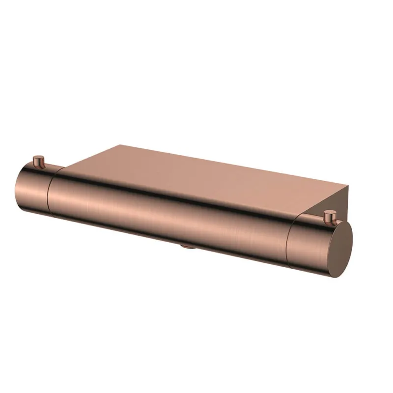 Regn thermostatische douchemengkraan met planchet Geborsteld koper Shop Nu
