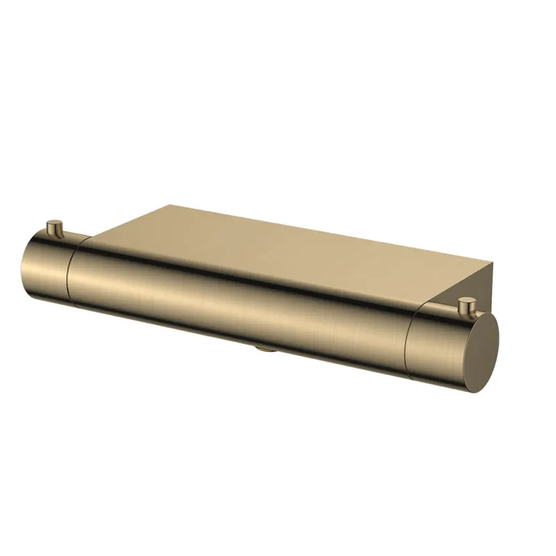 Hete Deal Regn thermostatische douchemengkraan met planchet Geborsteld goud