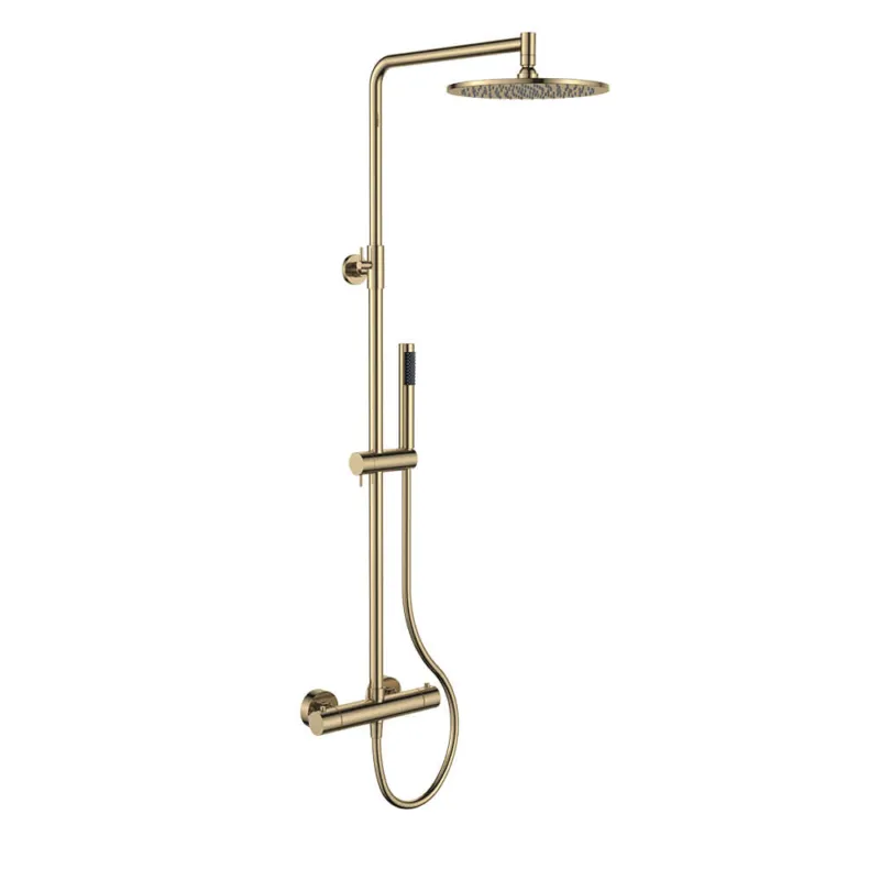 Bestel Nu Regn thermostatische regendouche Geborsteld goud