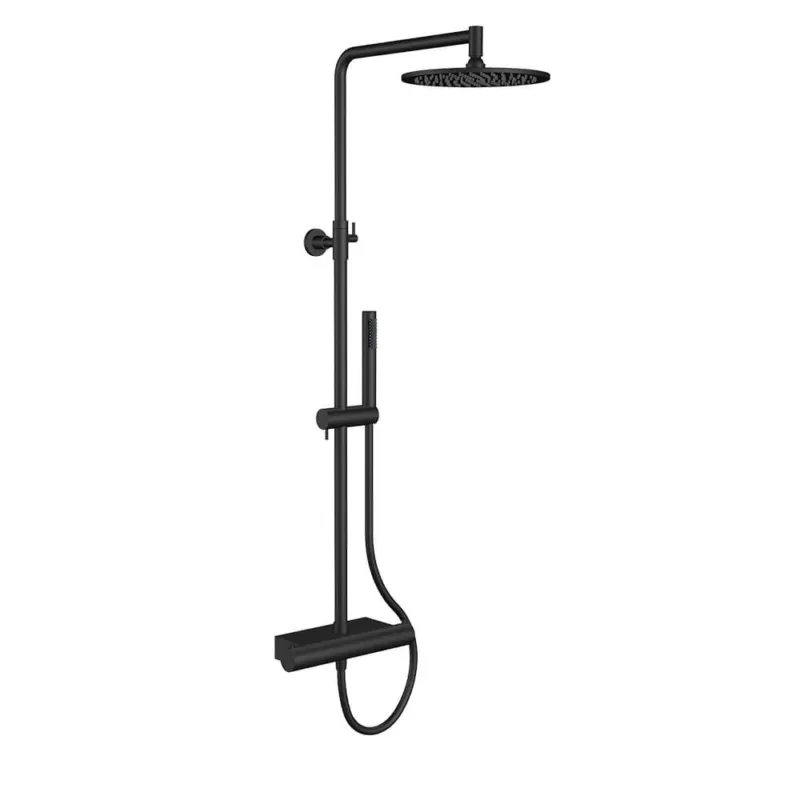 Regn thermostatische regendouche met planchet Mat zwart Goedkoop