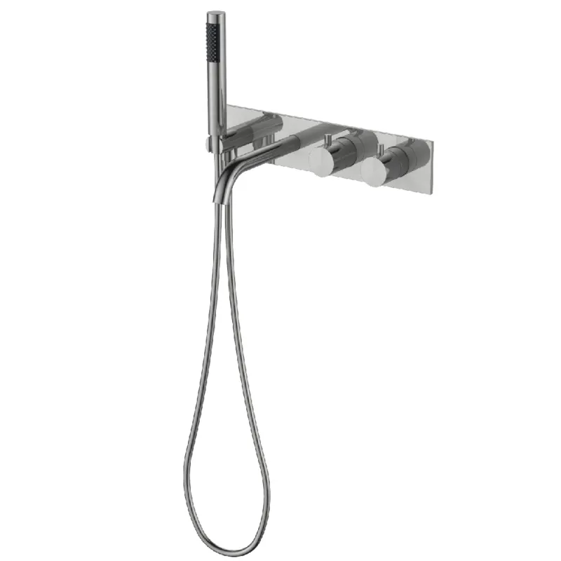 Regn complete thermostatische badinbouwset Geborsteld nikkel Meest Verkocht