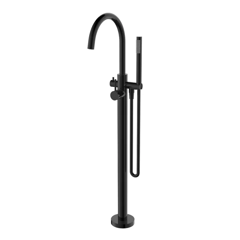 Regn vrijstaande badkraanmengkraan, staafhanddouche en doucheslang Gun metal black Betrouwbaar