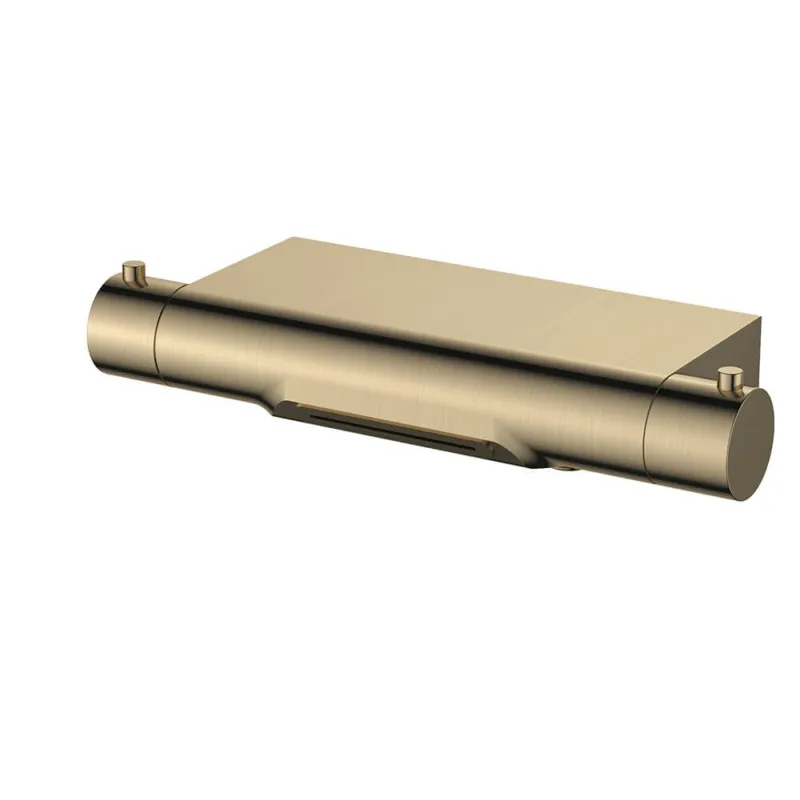 Direct Verzonden Regn thermostatische badmengkraan met watervaluitloop Geborsteld goud