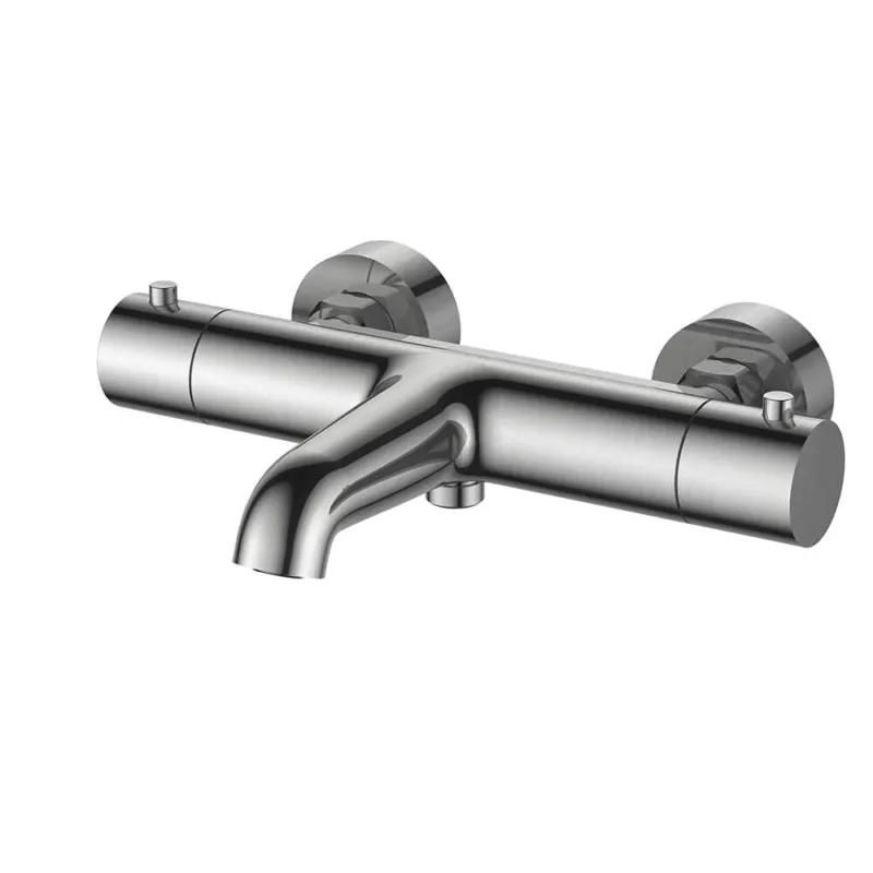 Premium Regn thermostatische badmengkraan Geborsteld nikkel