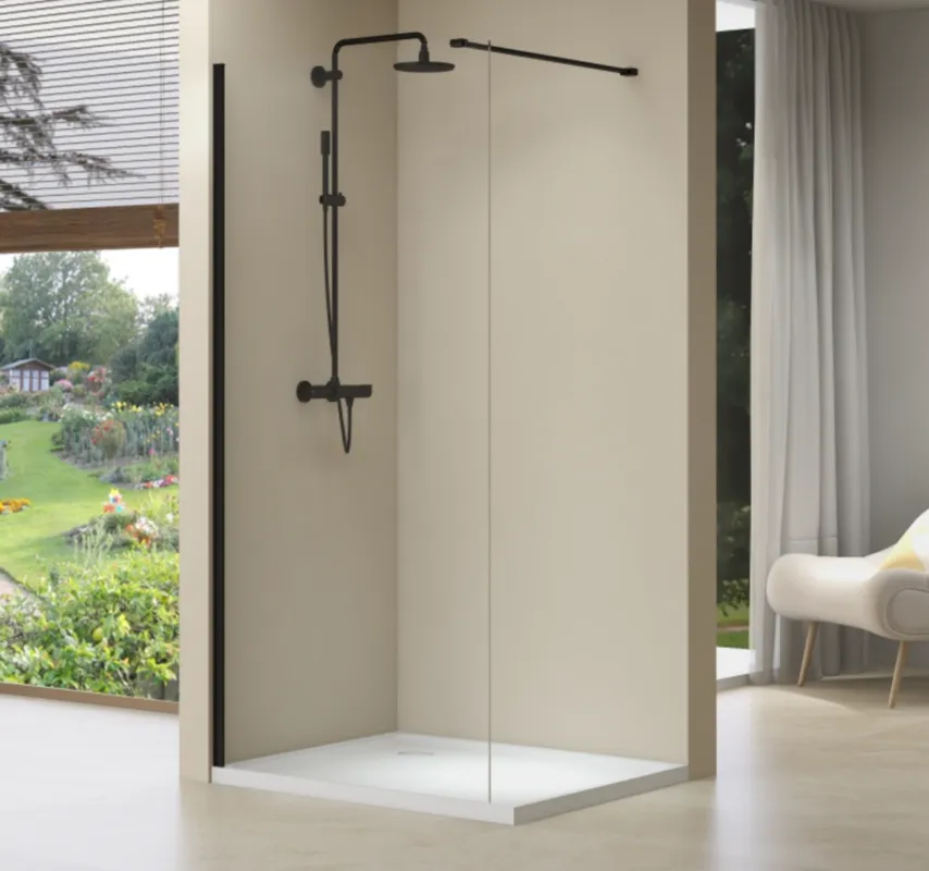 Van Rijn Products ST01ZWM inloopdouche 140cm zwart Exclusieve Aanbieding