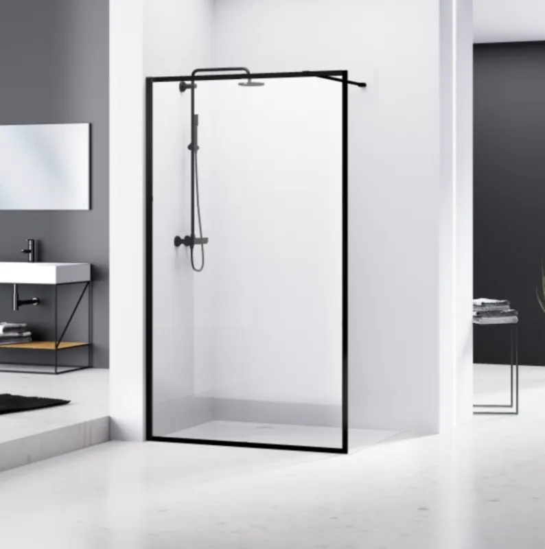 Van Rijn Products ST04KP inloopdouche 120cm omkaderd zwart Fabrieksprijs