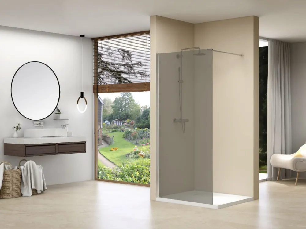 Actieprijs Van Rijn Products ST01MGR inloopdouche 100cm rookglas - chroom