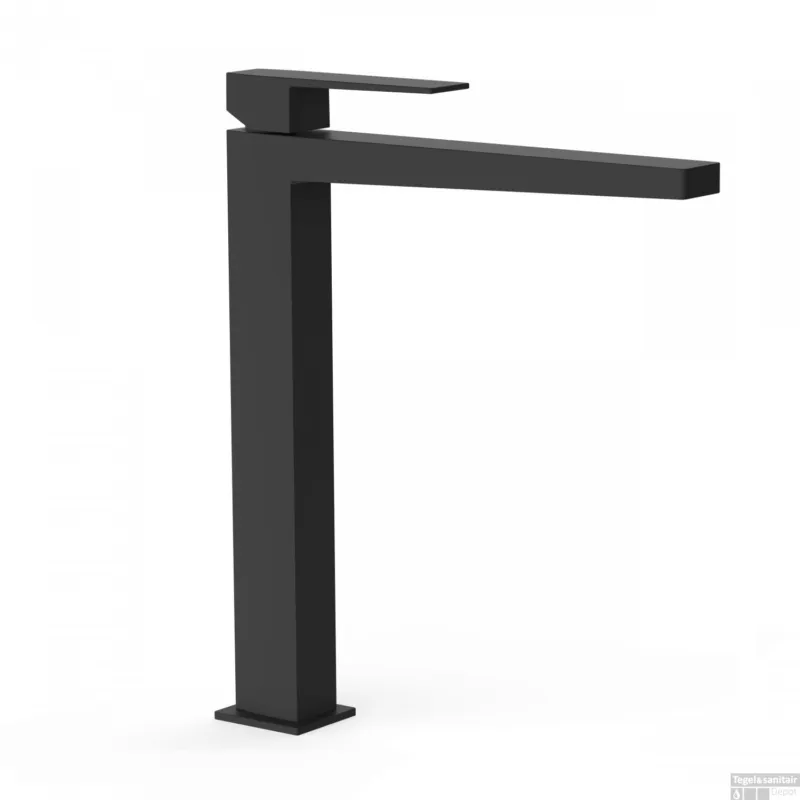 Hete Deal Wastafelmengkraan Tres Slim Exclusive Vierkant met Hendel Hoog Mat Zwart