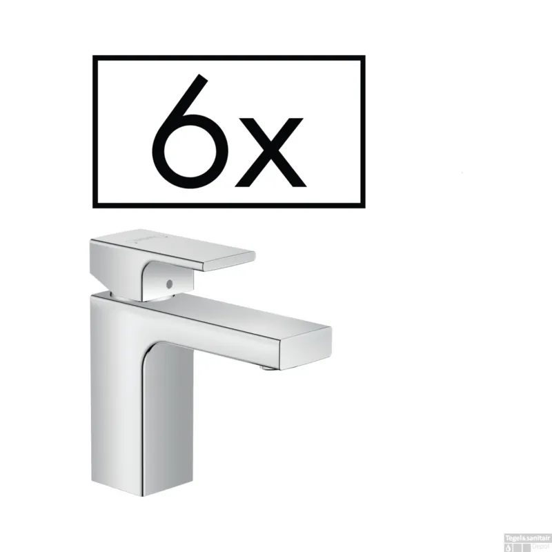 Gratis Retour Wastafelmengkraan HansGrohe Vernis Shape Eengreeps 100 Zinc Met Trekwaste 6 Stuks Chroom