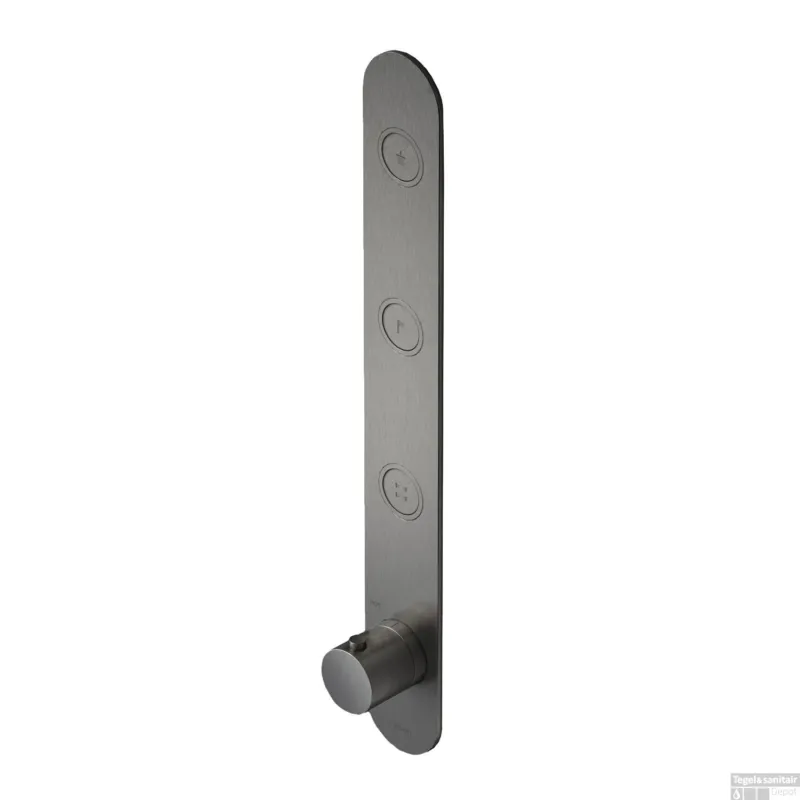 Douchethermostaat Hotbath Cobber Inbouw 3 Pushbuttons Verouderd IJzer (excl. inbouwdeel) Voordeelprijs