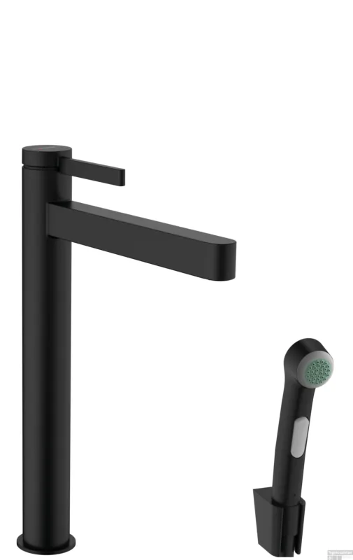 Betaalbaar Hansgrohe Finoris ééngreeps wastafelmengkraan 260 met bidethanddouche en doucheslang 160 cm, mat zwart