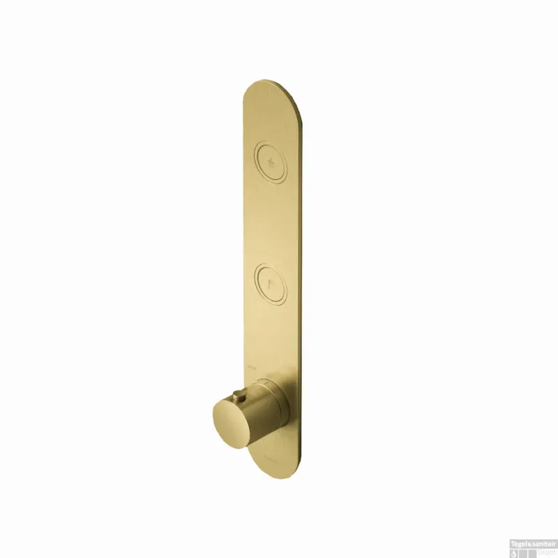 Nieuw Douchethermostaat Hotbath Cobber Inbouw 2 Pushbuttons Geborsteld Messing PVD (excl. inbouwdeel)