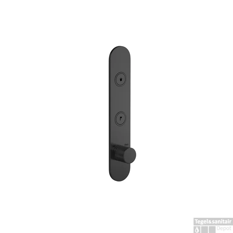 Merkproduct Douchethermostaat Hotbath Cobber Inbouw 2 Pushbuttons Geborsteld Zwart PVD (excl. inbouwdeel)