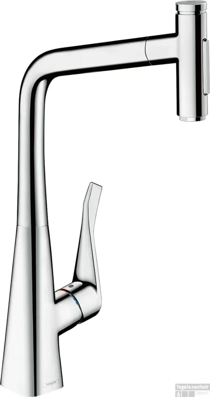 Hansgrohe Metris Select M71 M7117-h320 ééngreeps keukenmengkraan met uittrekbare vuistdouche, chroom Favoriet