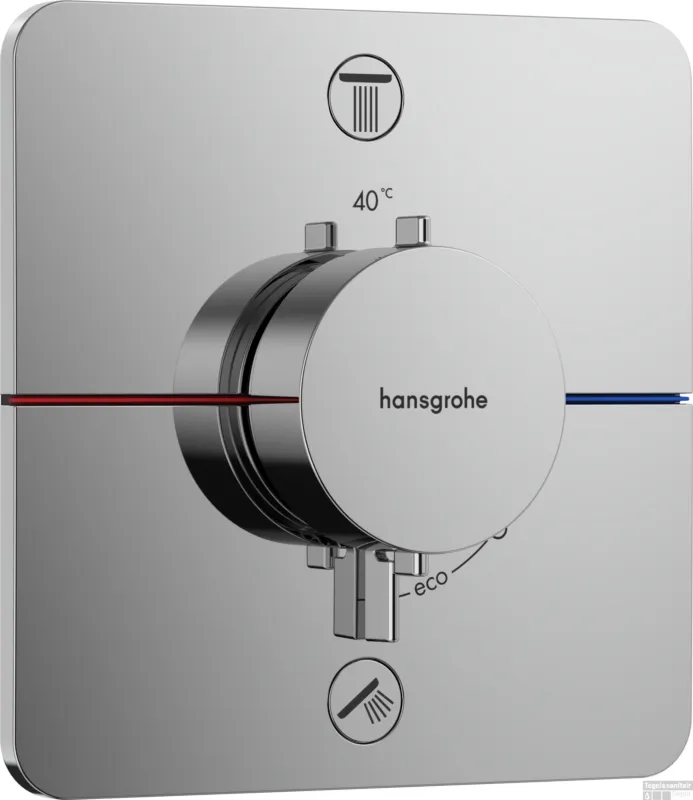 Hansgrohe ShowerSelect Comfort Q thermostaat inbouw voor 2 functies met geïntergreerde zekerheidscombinatie volgens EN1717, chroom Laatste Kans