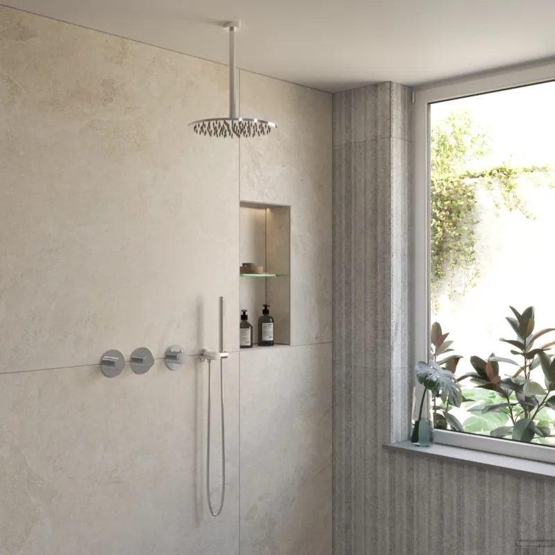 BWS Inbouw Regendouche Sensa Chroom Plafonduitloop 30cm Hoofddouche met Handdouche Stopkranen Merkproduct