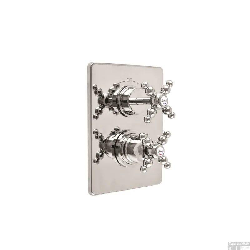 Populair Inbouw Douchekraan Sanimex Giulini Thermostatisch 2-Weg Kruisgreep Rechthoekig Inclusief Inbouwdeel Chroom