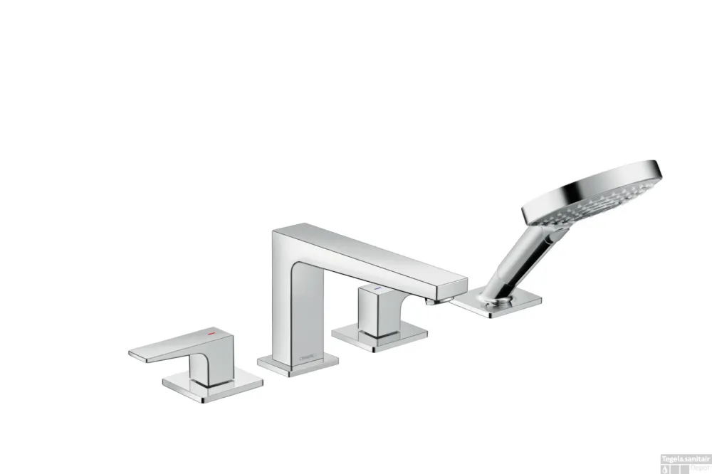 Hansgrohe Metropol 4-gats badrandmengkraan afbouwdeel met rechte greep, voor Secuflex, chroom Bestel Nu