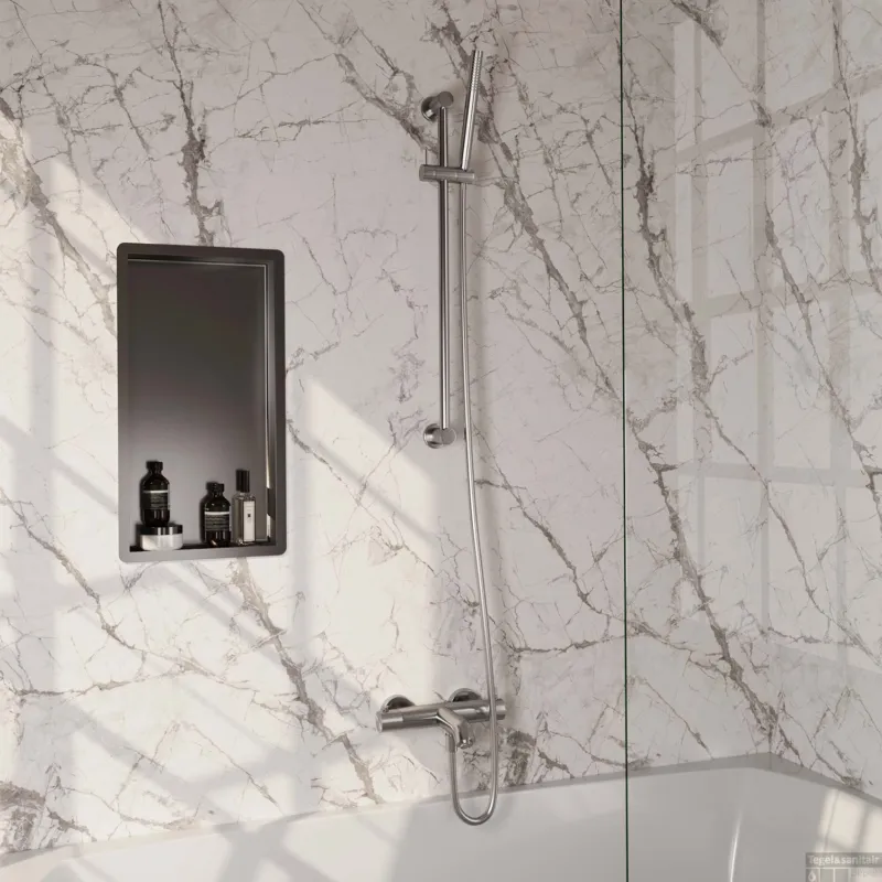 Opbouwset Bad- en Douchekraan Brauer Carving Thermostatisch Geborsteld RVS (Alle Opties) Meest Verkocht