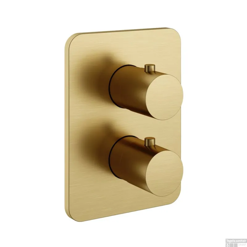 Douchethermostaat Hotbath Gal Inbouw 2-weg Omstel Geborsteld Messing PVD (excl. inbouwdeel) Weekendaanbieding