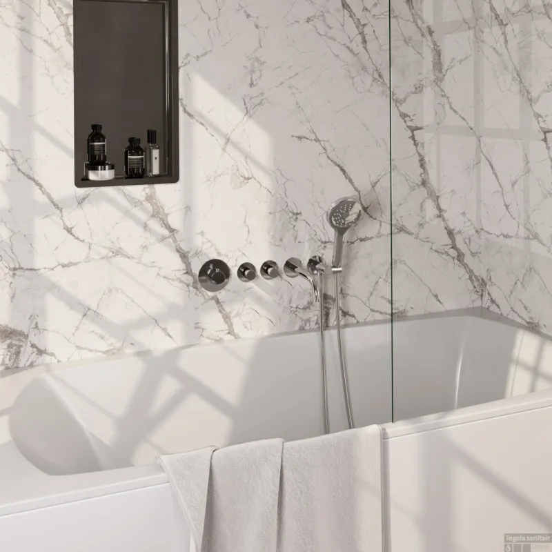 Alleen Vandaag Inbouwthermostaatset Brauer Chrome Incl Baduitloop en 3 Standen Handdouche Chroom