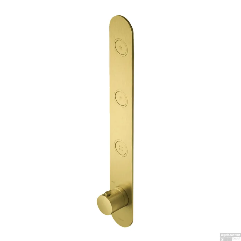 Douchethermostaat Hotbath Cobber Inbouw 3 Pushbuttons Geborsteld Messing PVD (excl. inbouwdeel) Shop Nu