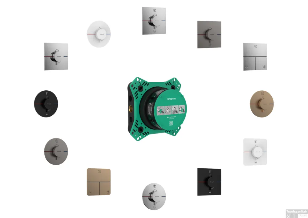 Aanbieding Hansgrohe ShowerSelect Comfort E thermostaat inbouw voor 2 functies, mat wit