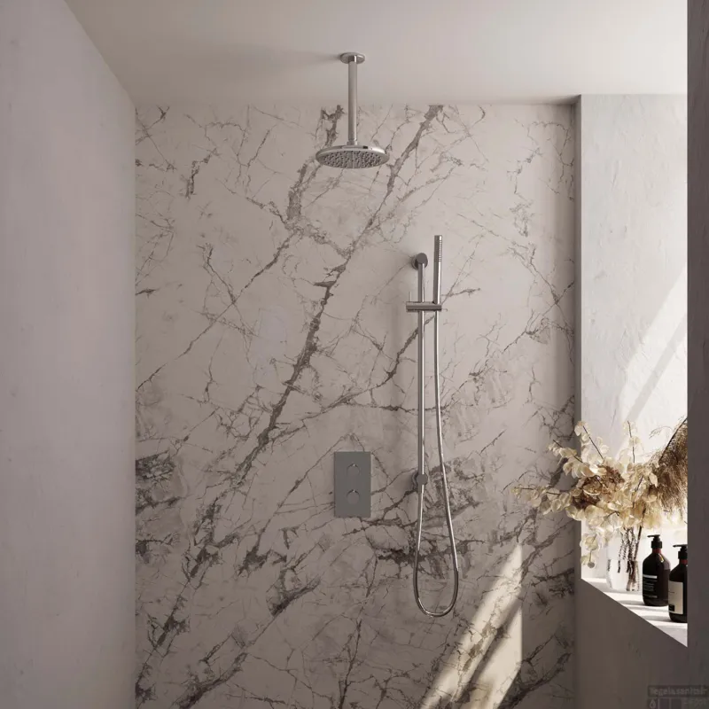 Bestel Nu Inbouw Regendouche Set Brauer Chrome Edition Plafond Uitloop Ronde Hoofddouche 20 cm Met Glijstang