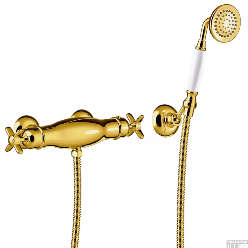Actieprijs Douchemengkraan Tres Clasic Incl handdouche Goud
