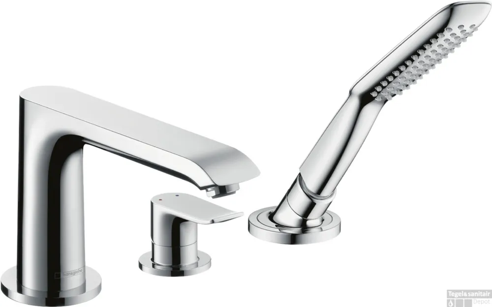 Hansgrohe Metris 3-gats badrandmengkraan afbouwdeel, chroom Nieuw