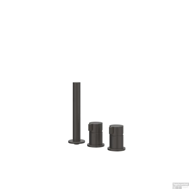 Direct Beschikbaar Badrandcombinatie IVY Tribe 3-gats Mengkraan Met Uittrekbare Handdouche Zonder Uitloop RVS316 Geborsteld Carbon Black PVD