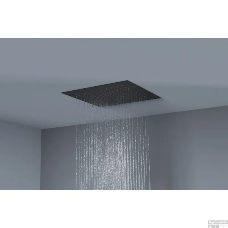 Meest Verkocht Hoofddouche Belleza Bagno ClipOn Inbouw Regendouche Vierkant 34x34 cm Mat Zwart